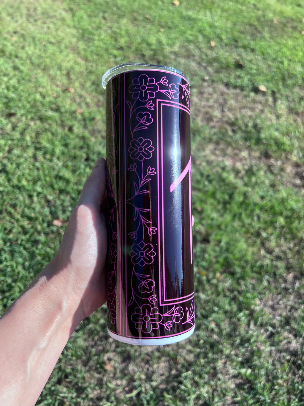 20oz Pink “Sleep T0ken” themed tumbler cup