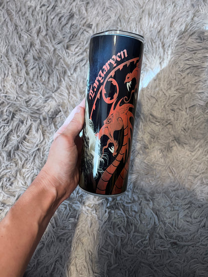 Mother of Dragons: Daenerys Targaryen 20oz Insulated Skinny Tumbler featuring the design artwork