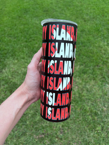 20oz Glow in the Dark Jaws Tumbler | Amity Island featuring jaws and shark movie inspired artwork