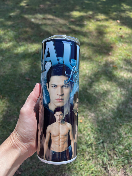 Twilight Alex Meraz Paul Lahote 90s rap tee style lightning design insulated travel mug.⁠