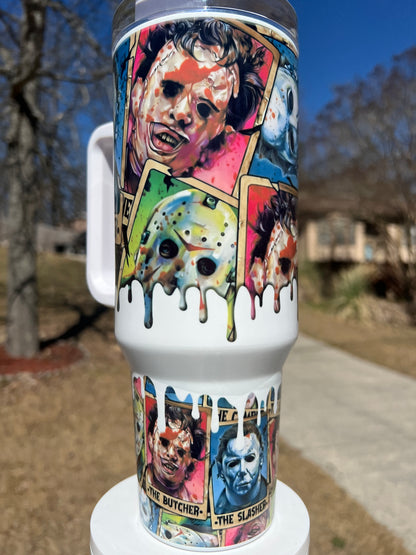 40oz Horror Tumbler | Horror Fan featuring horror fandom inspired artwork