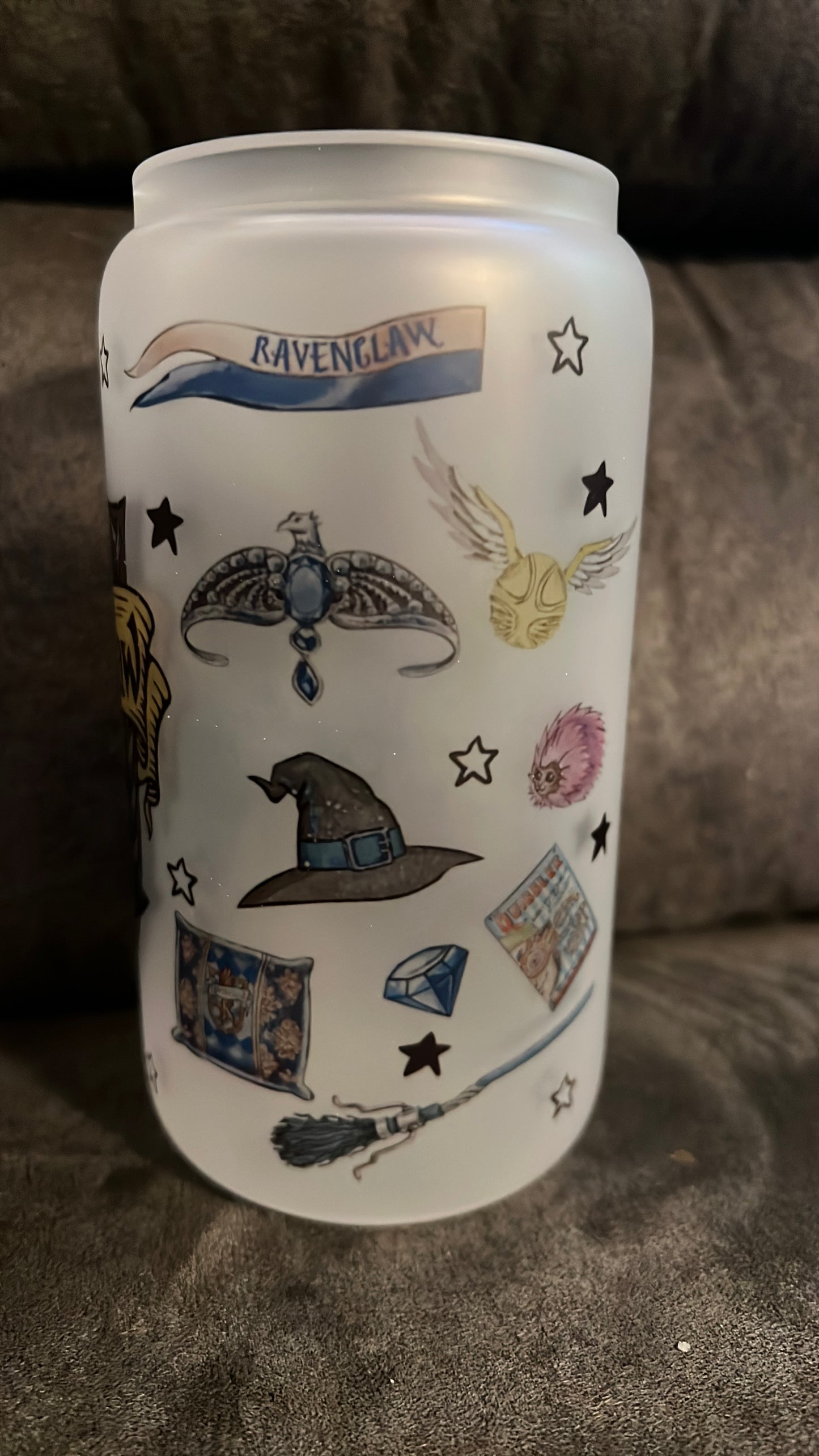 16oz Ravenclaw Frosted Glass Tumbler