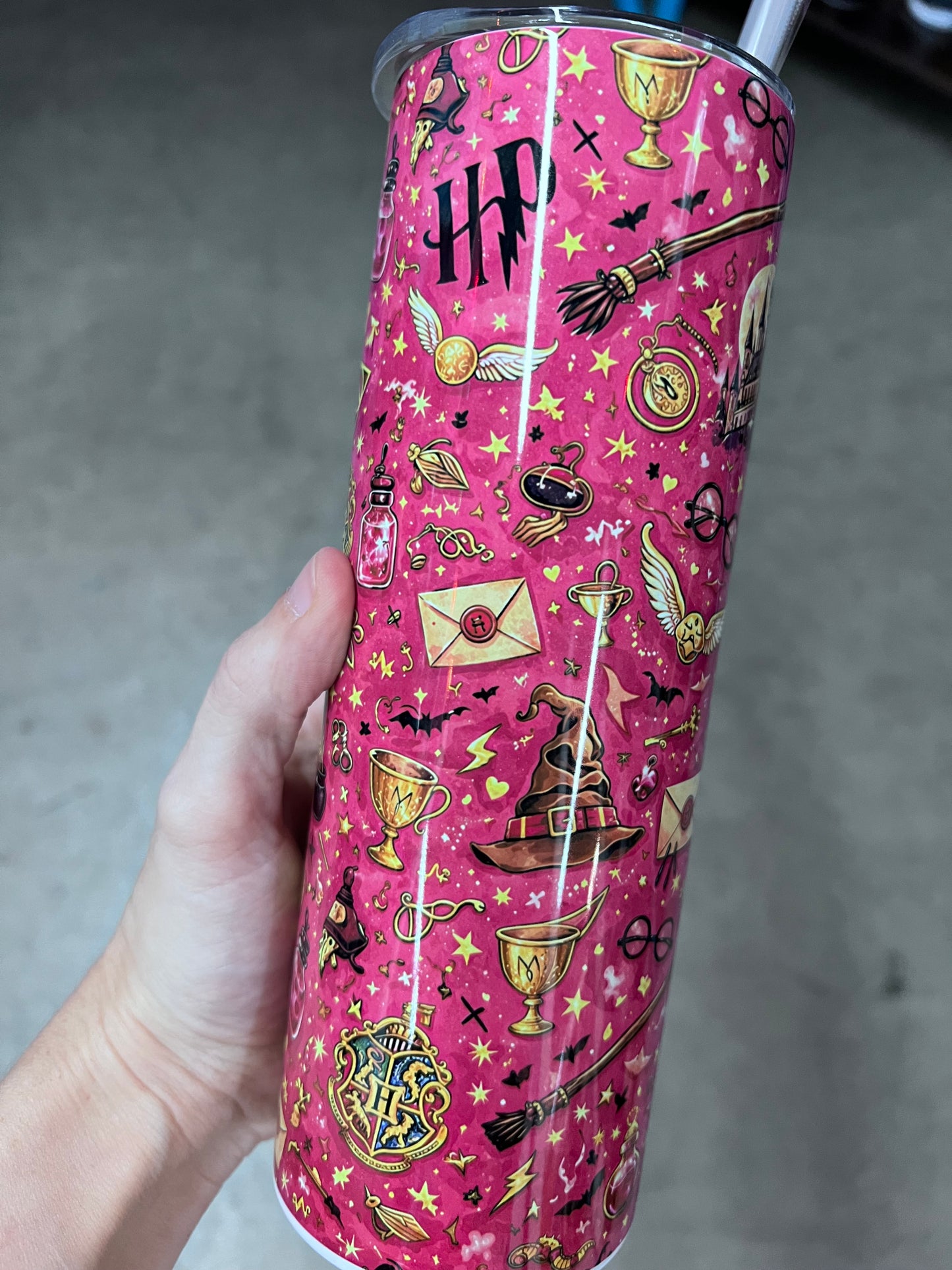 Pink Harry Potter Cute Characters 20oz Tumbler