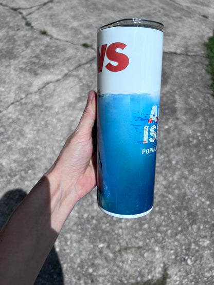Amity Island Population Tumbler | Jaws Inspired featuring the themed design