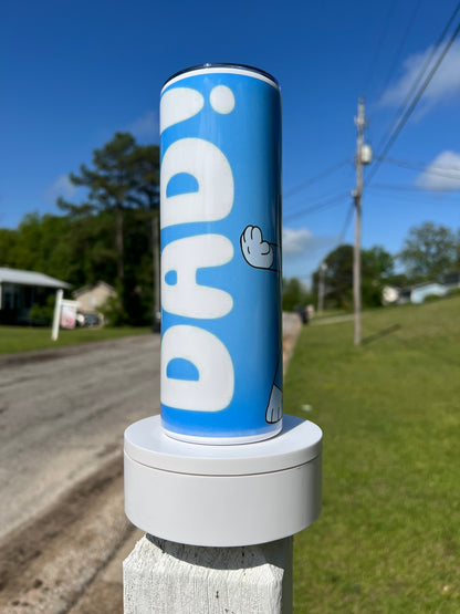20oz Bluey Dad Tumbler | Dad Life featuring bluey dad inspired artwork