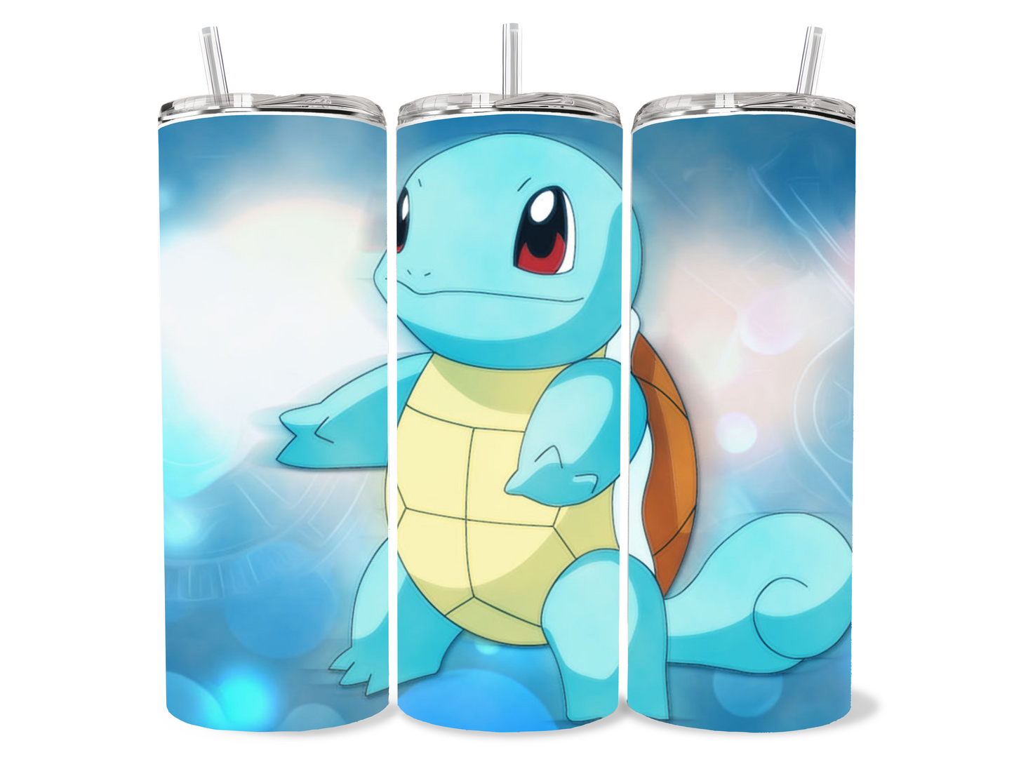 Bright colorful Squirtle- turtle themed tumbler
