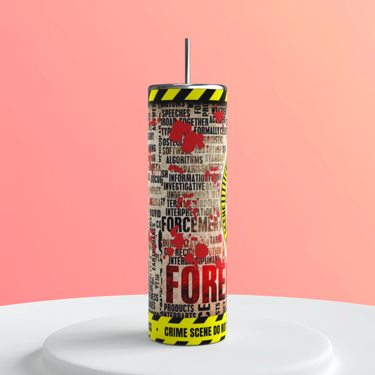 20oz True Crime Tumbler | Crime Fandom featuring true crime fandom inspired artwork