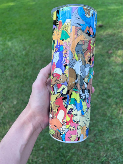 20oz Generation One Pokémon Collage Tumbler featuring pokémon generation one inspired artwork