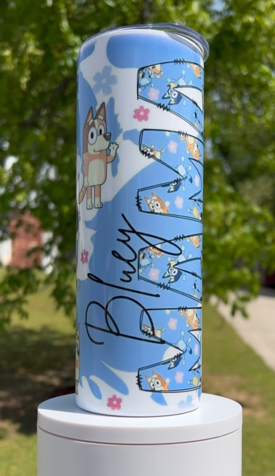 20oz Bluey Mama Tumbler | Mom Life featuring bluey mama inspired artwork