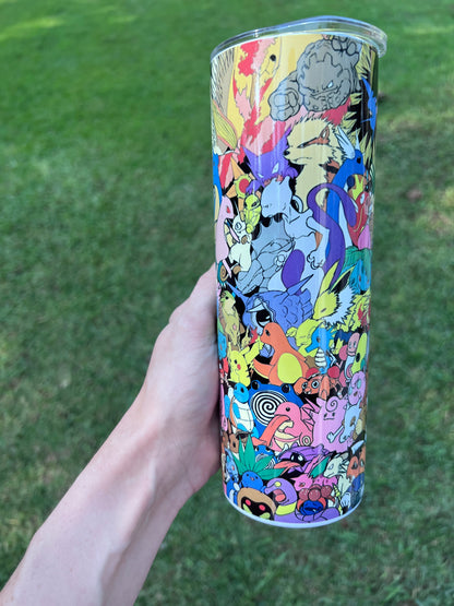 20oz Generation One Pokémon Collage Tumbler featuring pokémon generation one inspired artwork