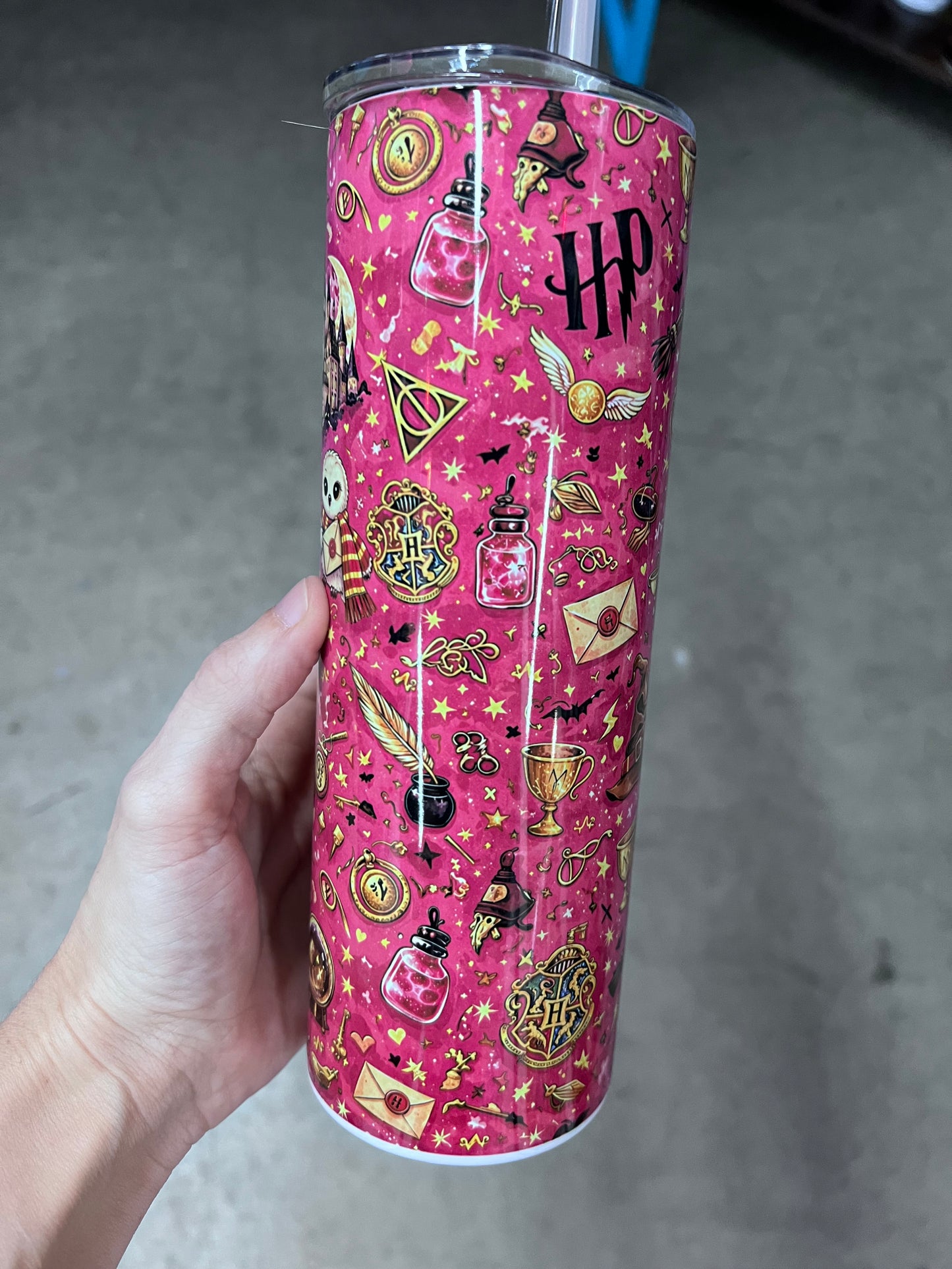 Pink Harry Potter Cute Characters 20oz Tumbler