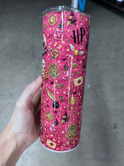 Pink Harry Potter Cute Characters 20oz Tumbler