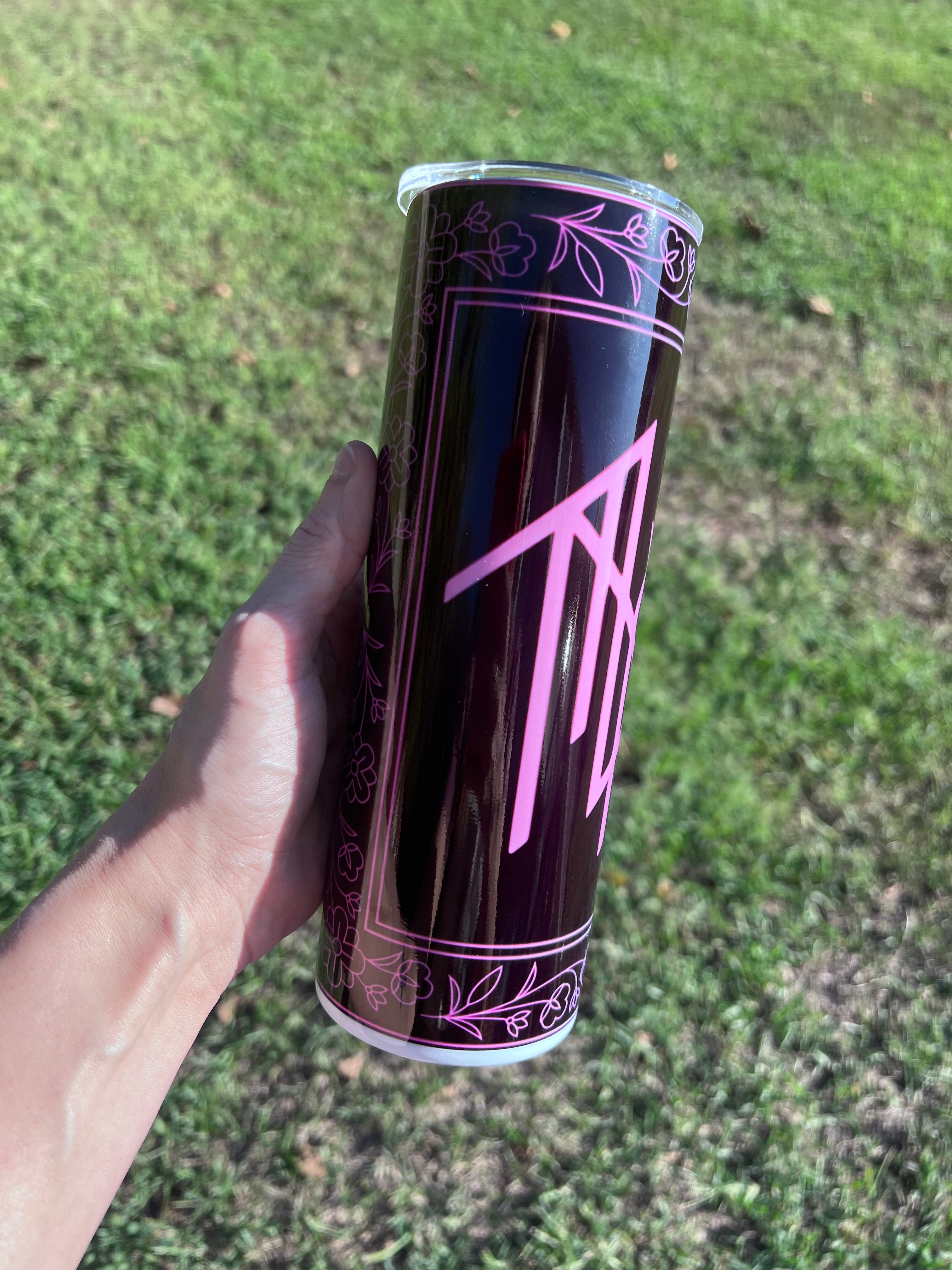 20oz Pink “Sleep T0ken” themed tumbler cup
