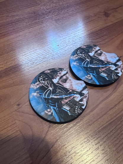 Sleep Token Inspired Car Coaster Set | Gothic Alternative Neoprene Car Cup Holder Coasters | Music Fan Car Accessories featuring the design artwork