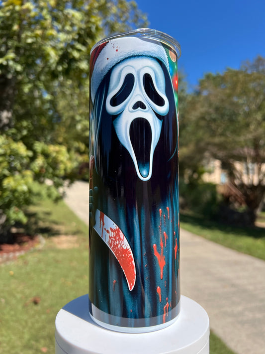 Ghostface Santa mashup tumbler