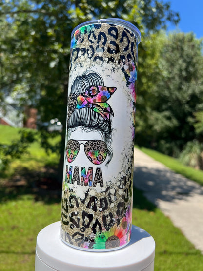 Sunflower Mama Tumbler featuring the themed design