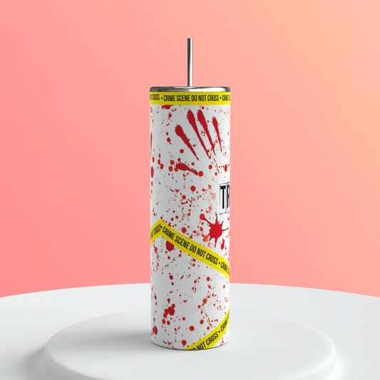 20oz True Crime Tumbler | Crime Fandom featuring true crime fandom inspired artwork