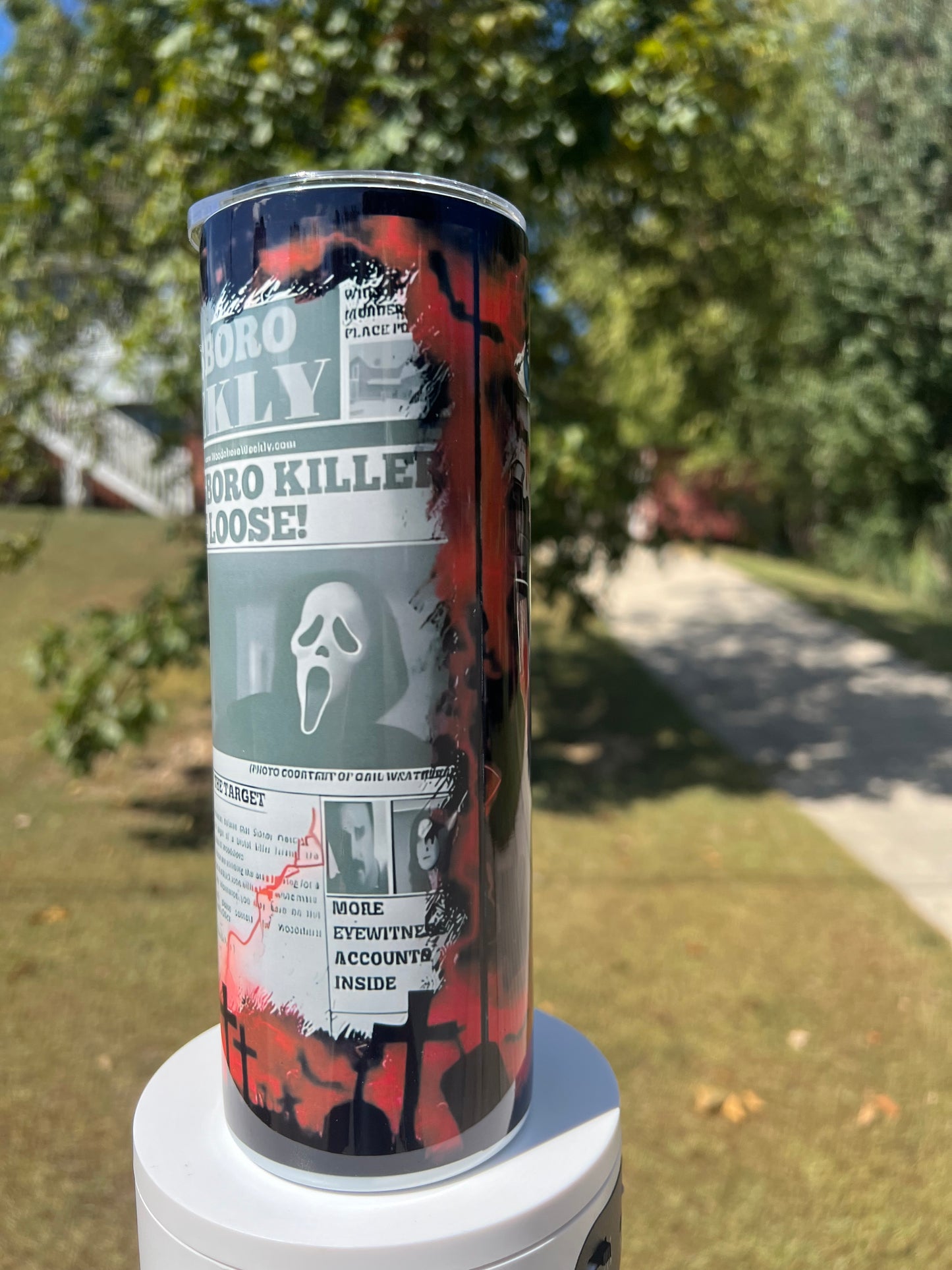 20oz Ghostface Woodsboro tumbler