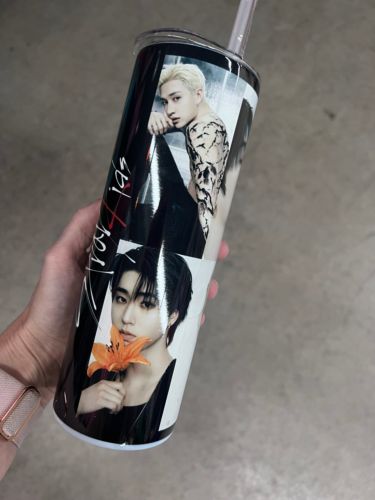 Stray Kids Members Collage Tumbler 20oz | SKZ K-Pop Insulated Stainless Steel Cup⁠