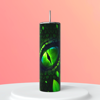 20oz Green Dragon Eye Tumbler | Fantasy featuring green dragon fantasy inspired artwork