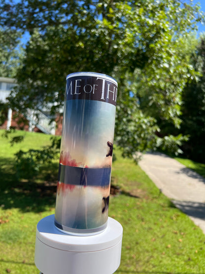 Game of Thrones Dragon Fire 20oz Skinny Tumbler featuring fandom-inspired artwork