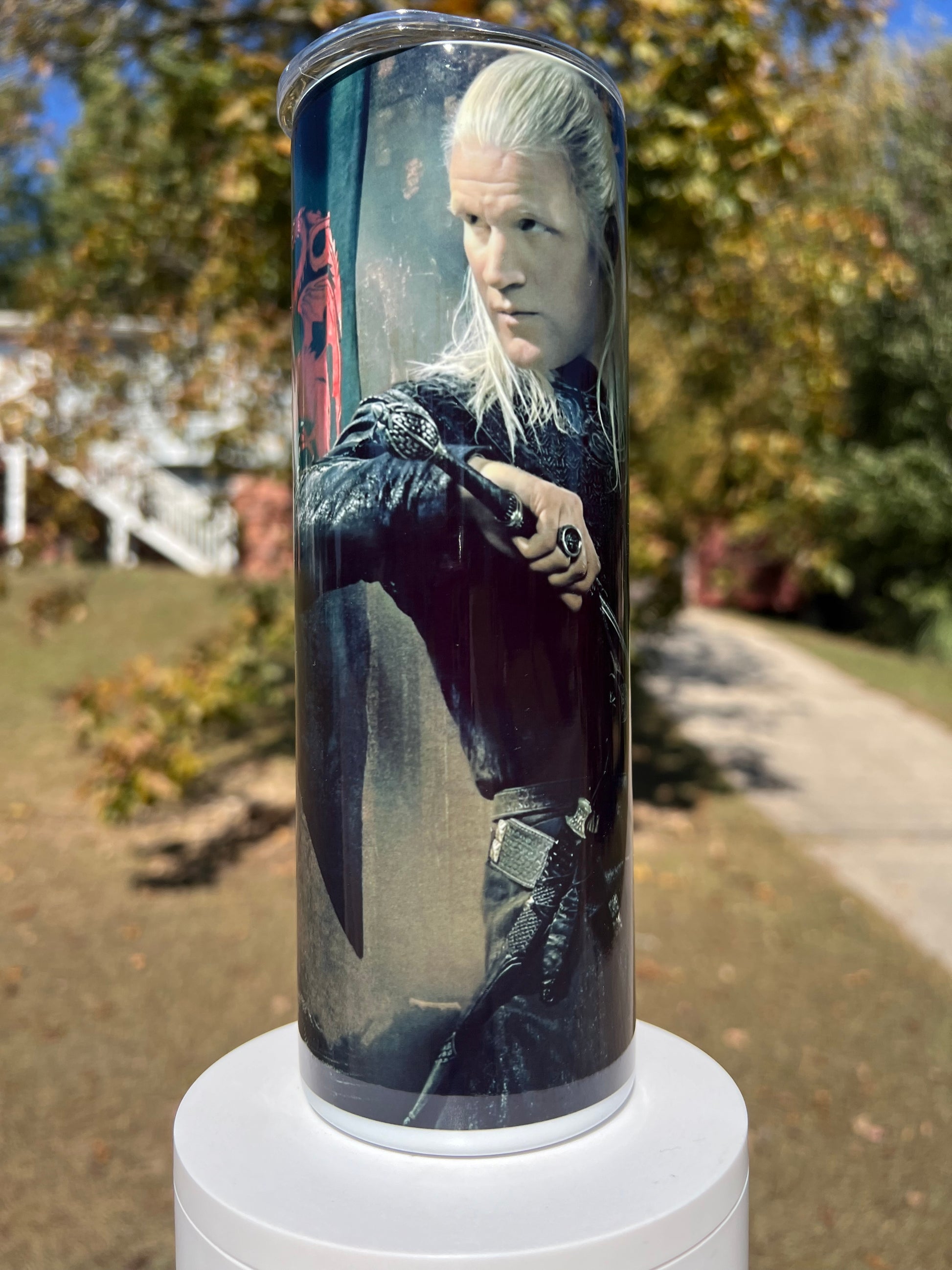 Game of Thrones Targaryen Tumbler 20oz | Daemon & Aemond Cup | Dragon Aesthetic Fantasy Drinkware featuring the design artwork