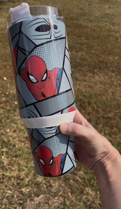 Spidey Inspired 40oz Tumbler featuring the fandom-inspired design
