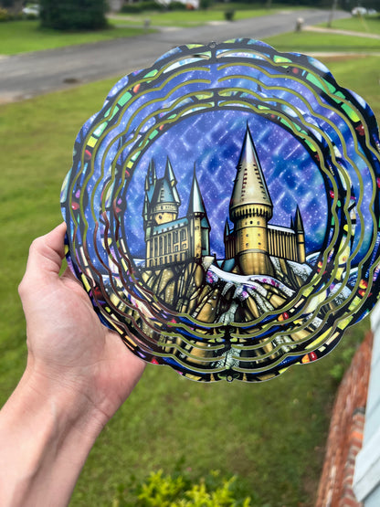 8 Inch Hogwarts Wind Spinner | Harry Potter featuring hogwarts harry potter inspired artwork