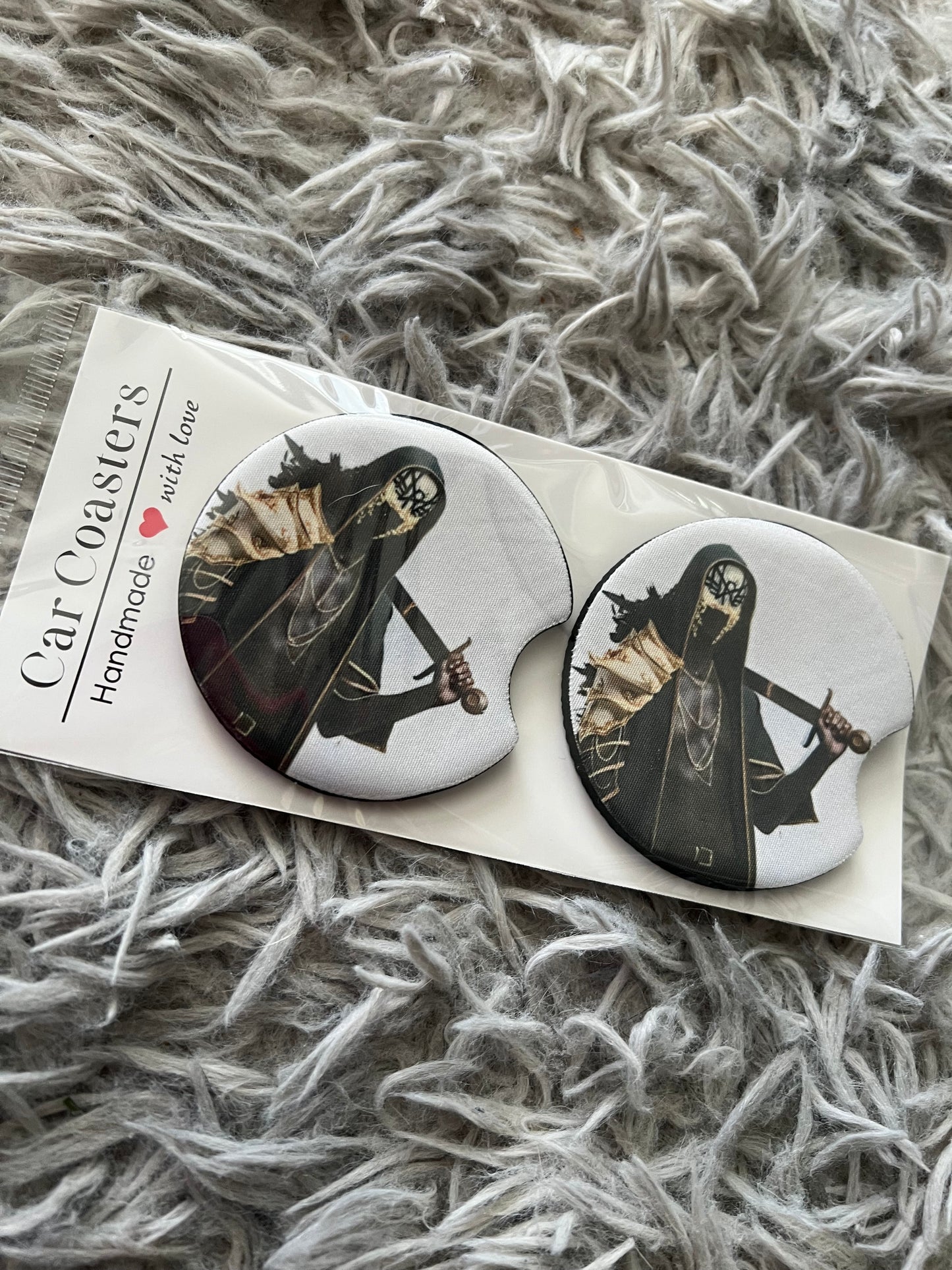 Vessel Inspired Car Coaster Set | Dark Ritual Aesthetic Car Accessories | Alternative Music Decor featuring the design artwork