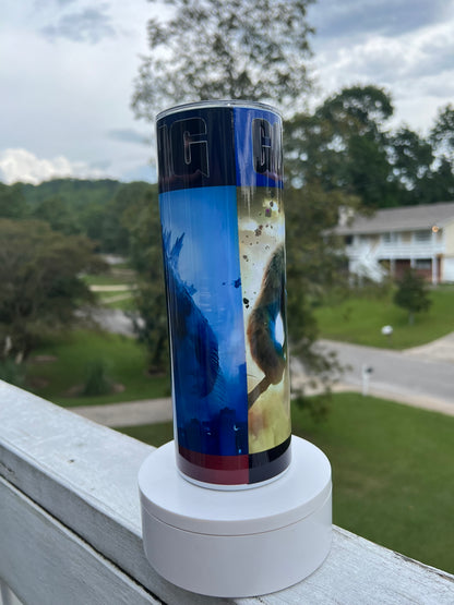 20oz Godzilla vs Kong Tumbler | Monster Movies featuring godzilla kong monsterverse inspired artwork