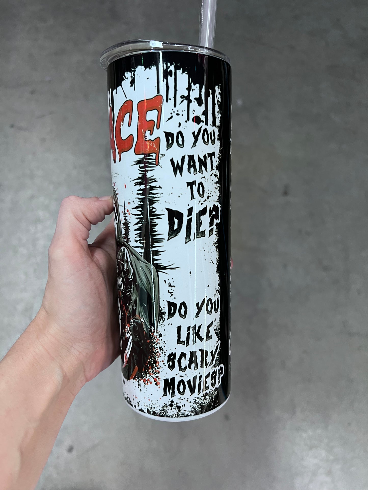 Scream Ghostface Movie Quotes 20oz Skinny Tumbler