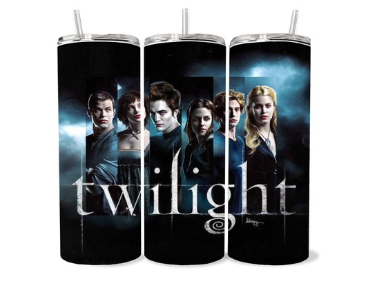 Twilight Dark theme stainless steel tumbler cup
