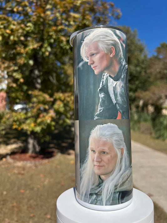 Daemon Targaryen Tumbler 20oz – The Rogue Prince House of the Dragon Cup | Dark Fantasy Dragon Drinkware featuring the design artwork