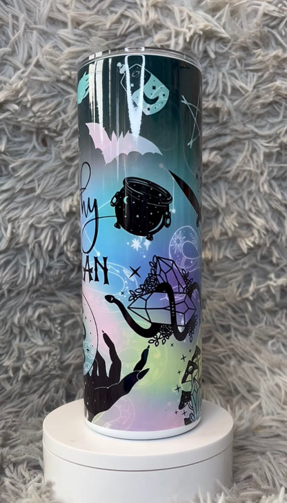Witchy Woman Aesthetic Tumbler 20oz 🌙 Crystal & Moon Stainless Steel Cup | Mystical Drinkware Gift featuring the design artwork