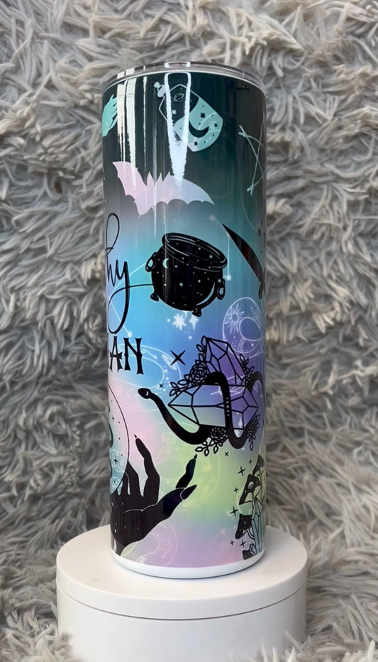 Witchy Woman Aesthetic Tumbler 20oz 🌙 Crystal & Moon Stainless Steel Cup | Mystical Drinkware Gift featuring the design artwork