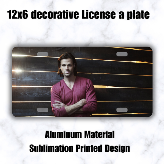 Sam Winchester Decorative License Plate | Supernatural Inspired Jared Padalecki Car Accessory | SPN Fandom Decor featuring the design artwork