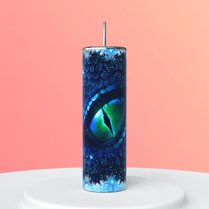 20oz Blue Dragon Eye Tumbler | Fantasy featuring blue dragon fantasy inspired artwork