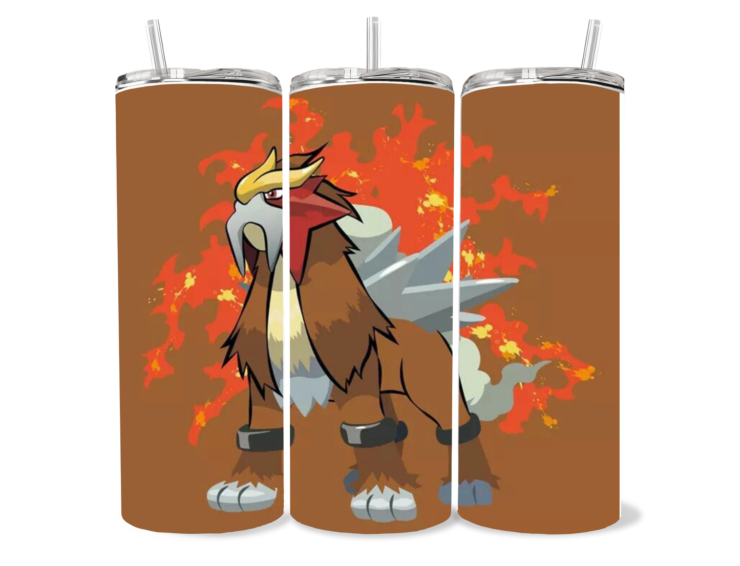 20oz Pokemon/ Entei themed stainless steel tumbler cup
