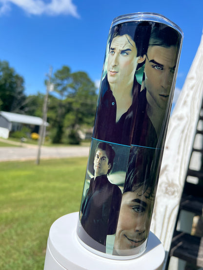 Damon Salvatore Collage 20oz Tumbler featuring the themed design