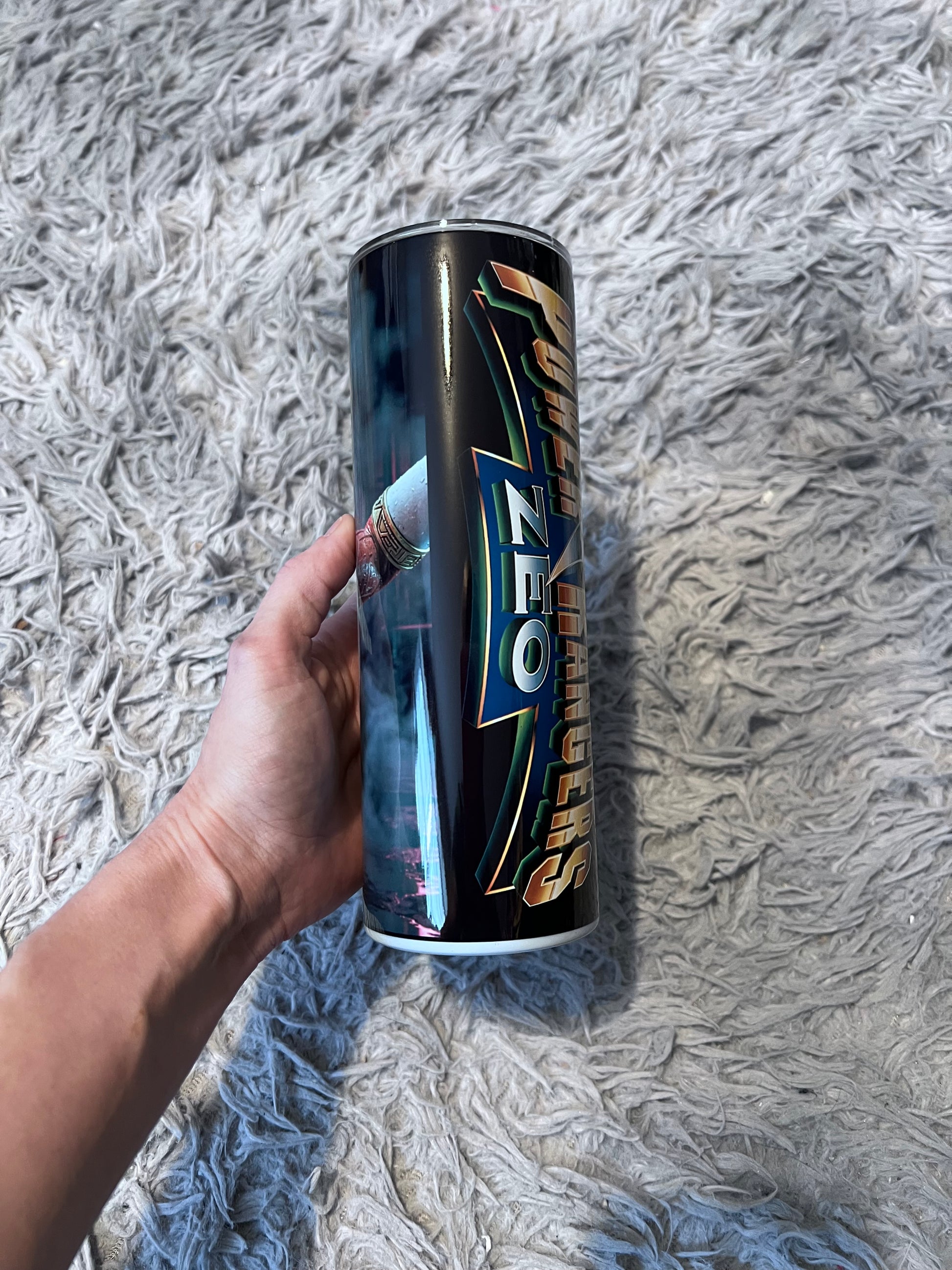 20oz Power Rangers Zeo Ranger Tumbler featuring fandom-inspired artwork