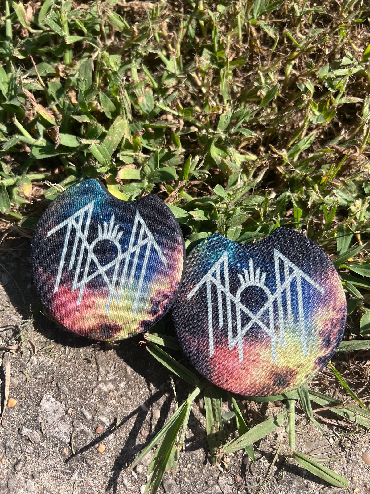 Custom Sleep Token Galaxy Car Coaster Set | Cosmic Logo | Auto Accessories