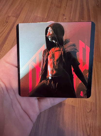 Sleep Token Vessel inspired glossy square magnet with red performance artwork
