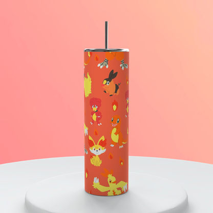 20oz Fire Pokémon Tumbler featuring fire pokémon inspired artwork