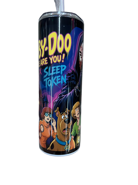 Scooby-Doo x Sleep Token Tumbler | Funny Horror Cartoon Mashup | 20oz Skinny Stainless Steel Cup