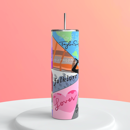 20oz Taylor Swift Eras Tumbler featuring taylor swift eras inspired artwork