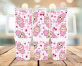40oz Pink pattern cute Labubu tumbler