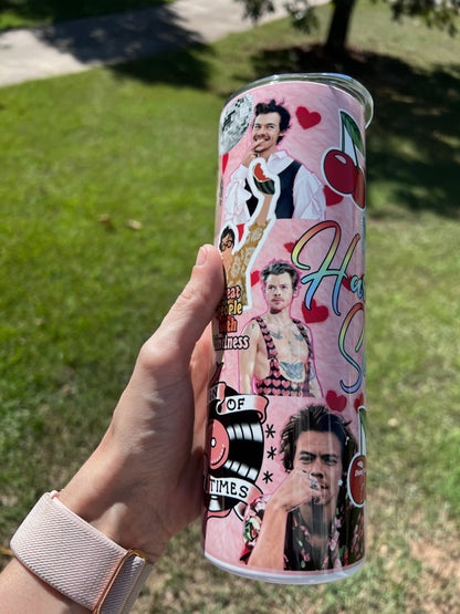 Harry Styles Collage Tumbler 20oz | Treat People With Kindness Insulated Stainless Steel Cup