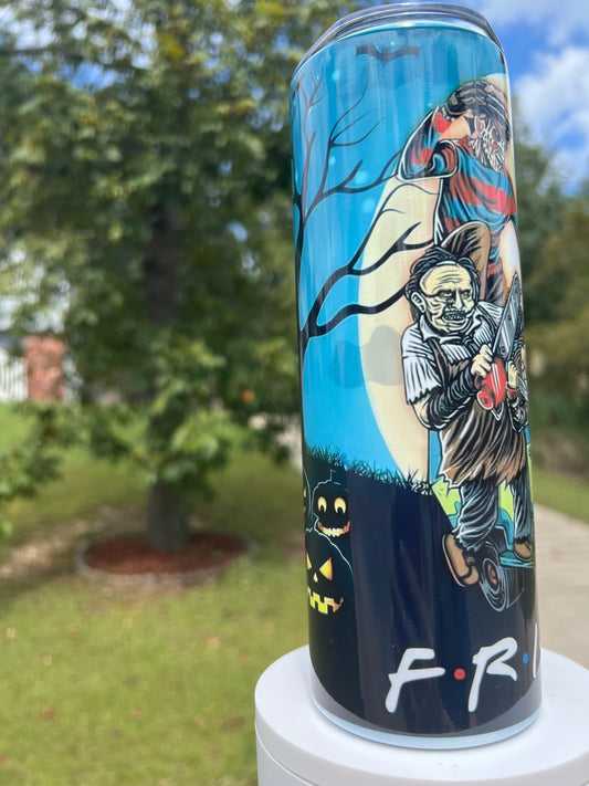 20oz Horror Villains Mystery Machine Tumbler featuring horror villains scooby-doo inspired artwork