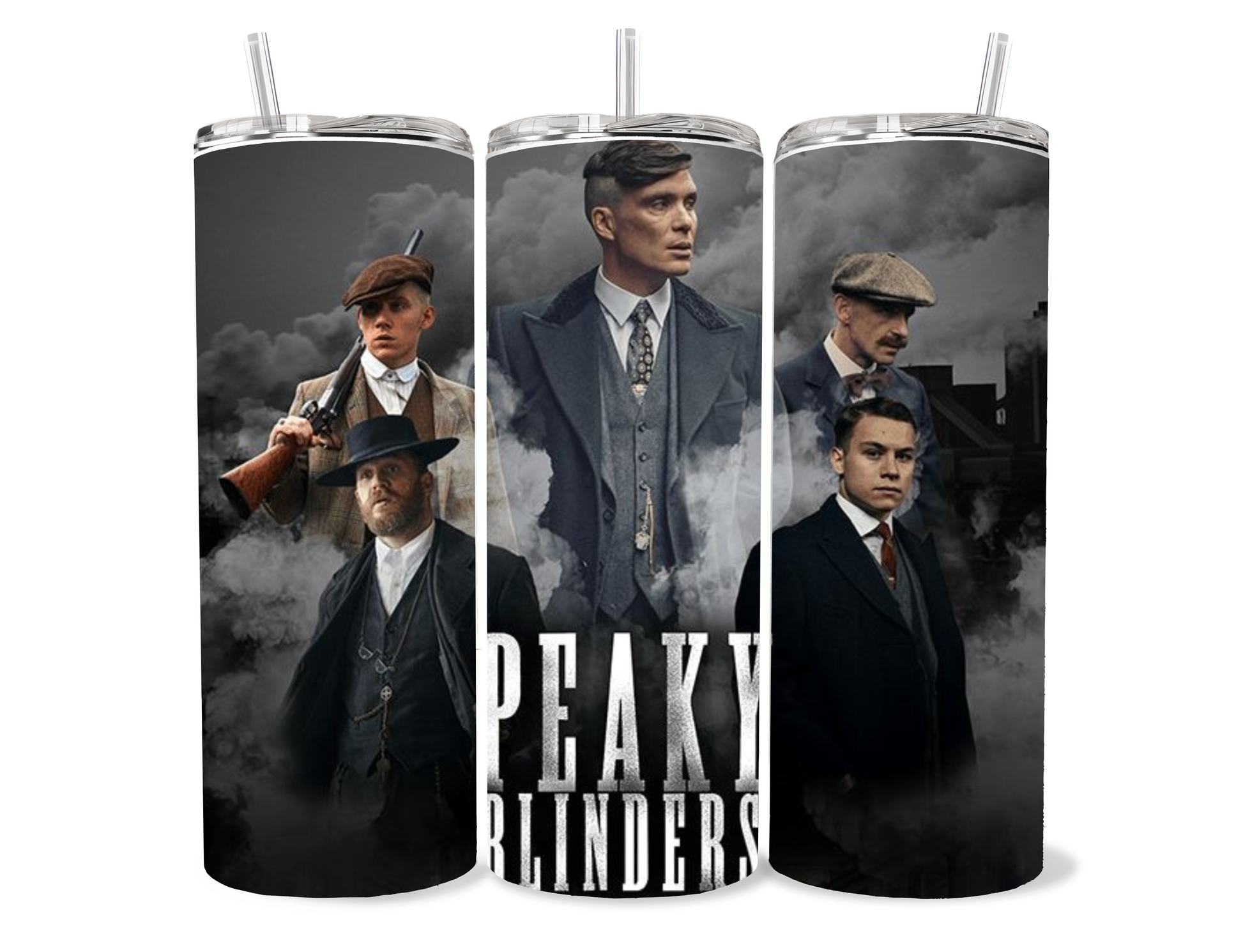 Peaky Blinders Shelby Family tumbler with Tommy Shelby and dark cinematic artwork