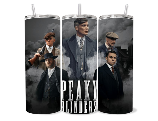 Peaky Blinders Shelby Family tumbler with Tommy Shelby and dark cinematic artwork